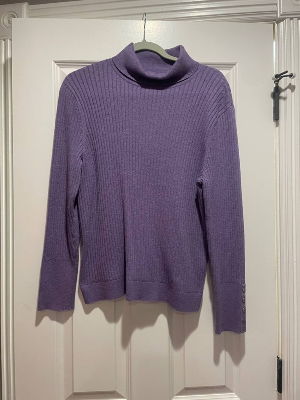 Talbots Lavender Ribbed Turtleneck Sweater